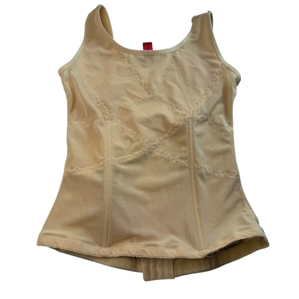 Redefine Womens Shapewear Tank Top Beige Nude Compression Waist Trainer Large